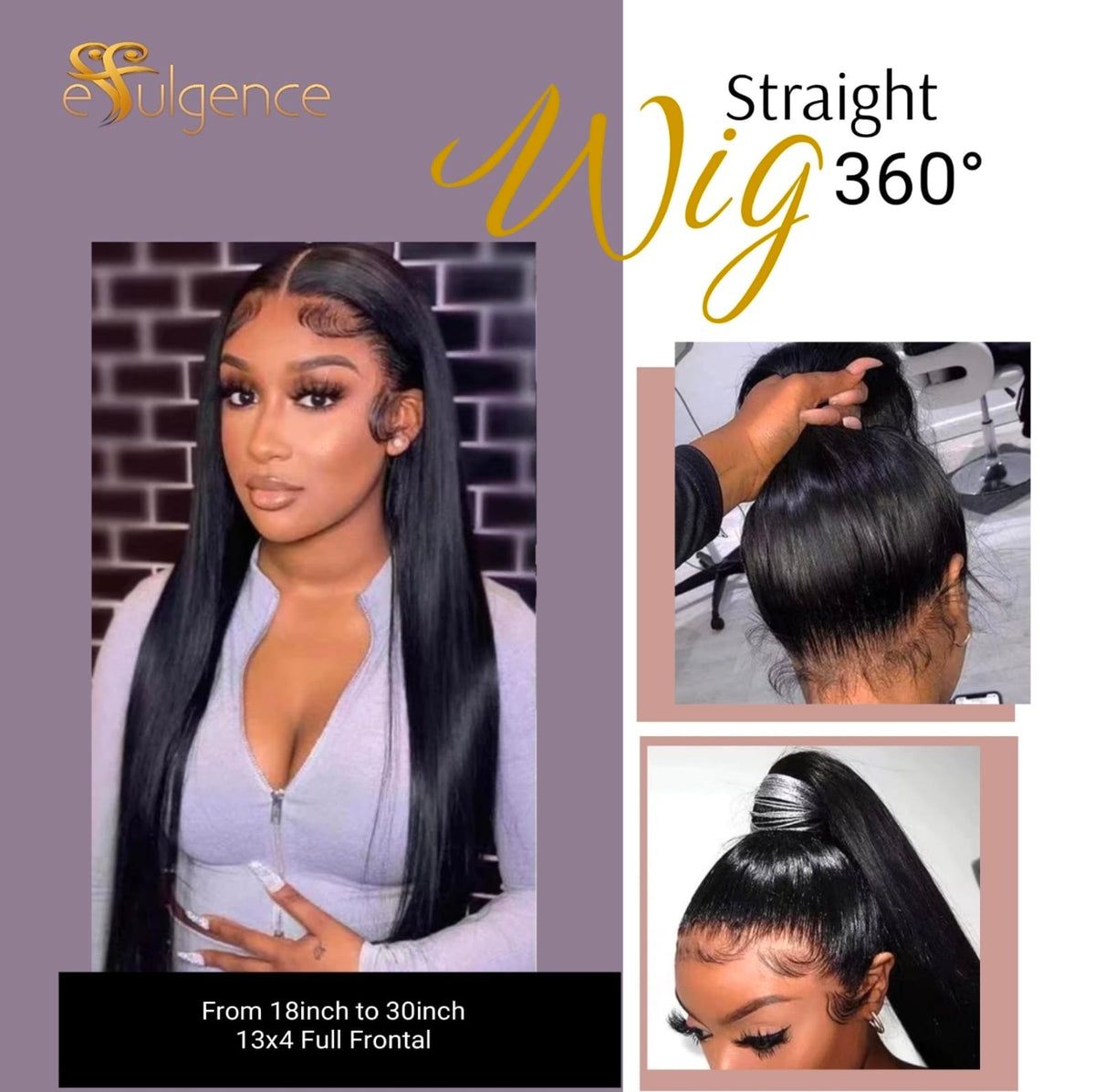 360 Closure Straight Wig (180 Density)