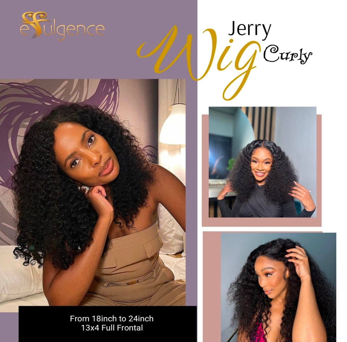 Full Frontal Jerry Curly Wig (180 Density)