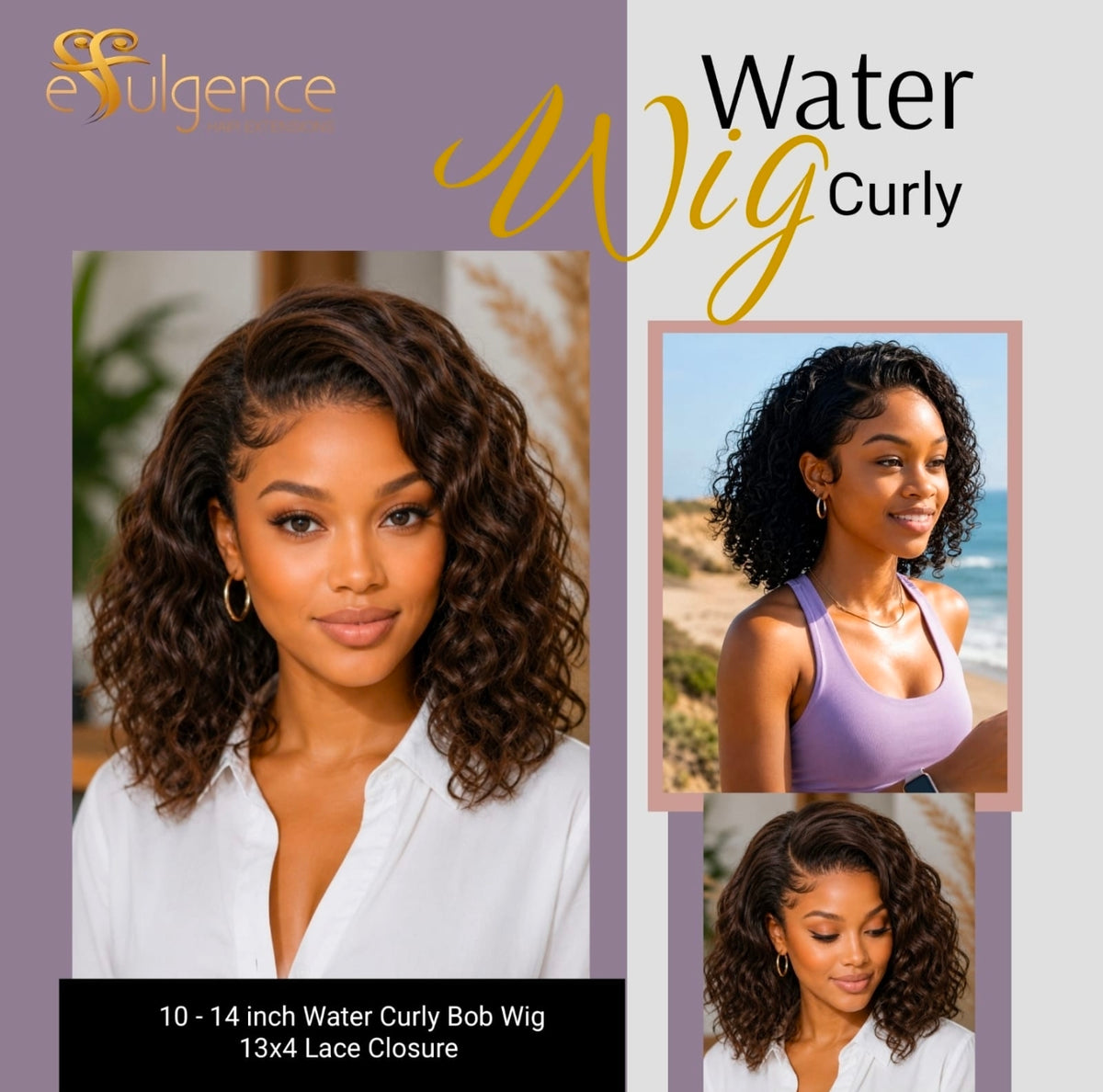 Full Frontal Water Curly Bob Wig (180 Density)