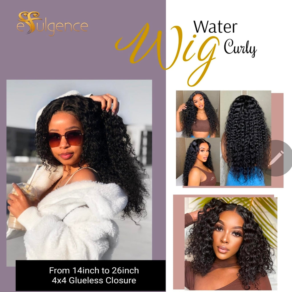 Glueless Water Curly Wig (180 Density)