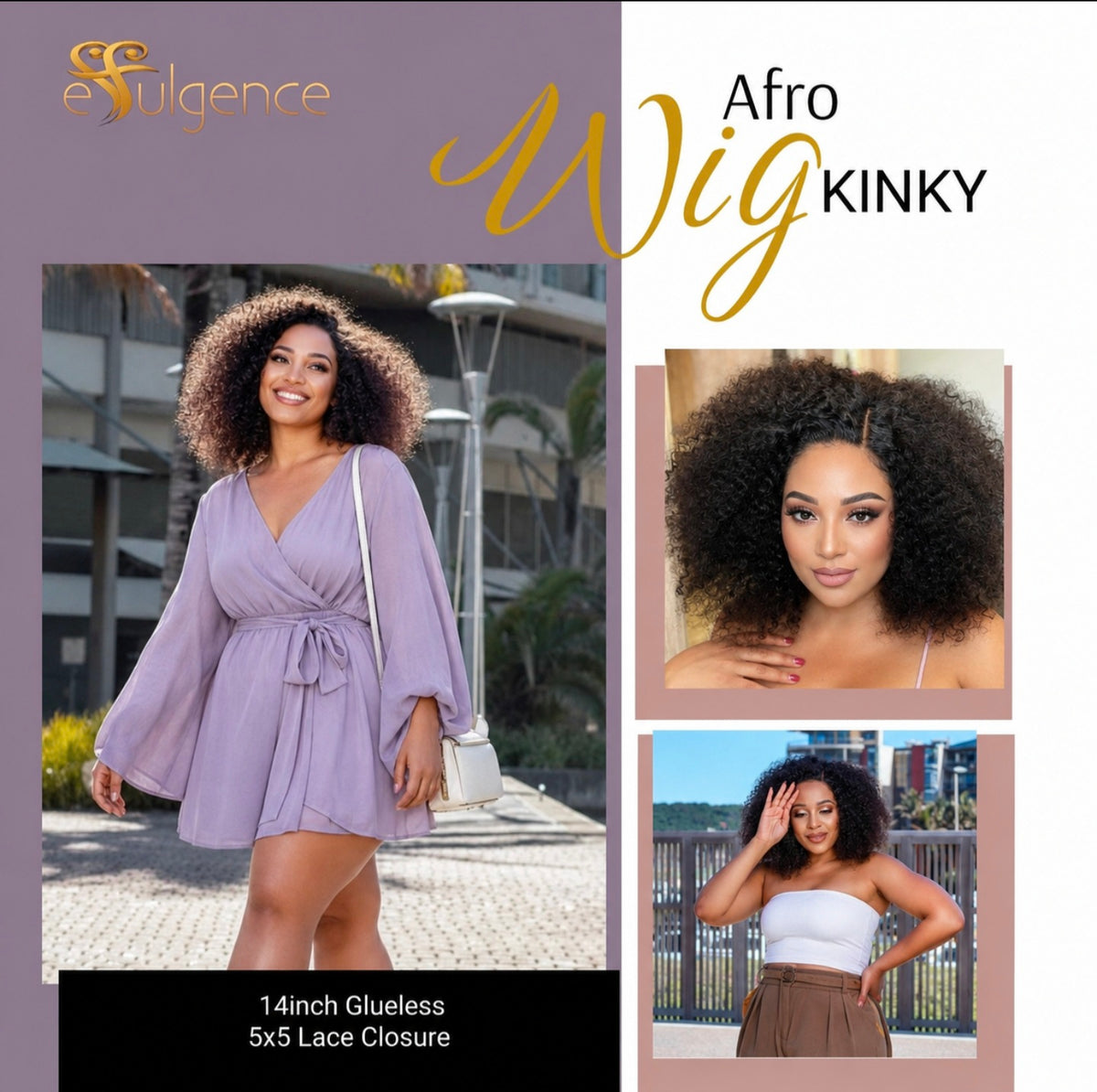 Glueless Afro Kinky Bob Wig