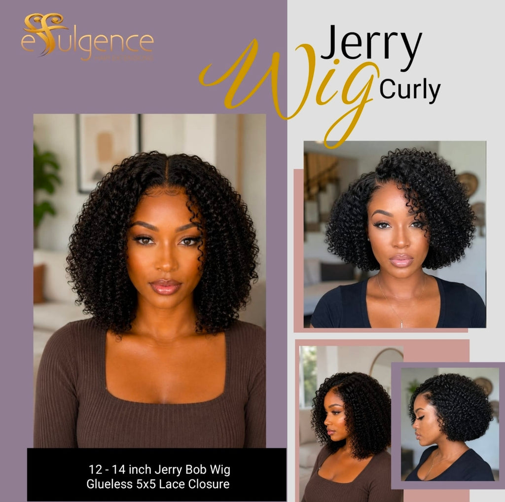 Glueless Jerry Curl Bob (180 Density)