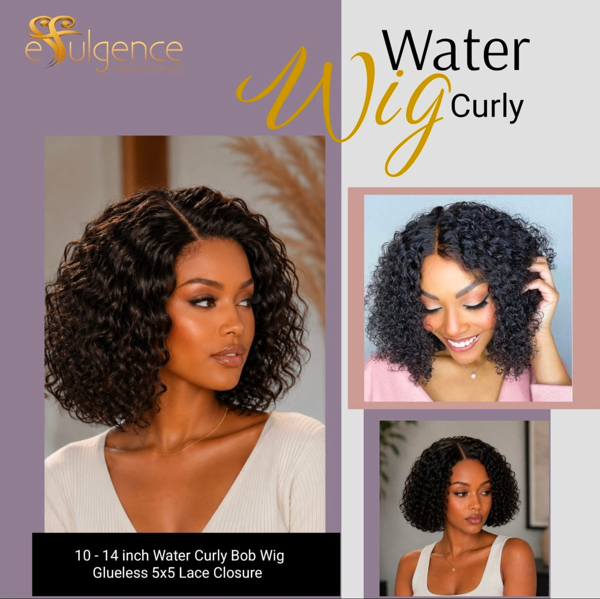Glueless Water Curl Bob (180 Density)